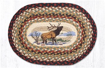 Winter Elk Oval Braided Placemat 13"x19"