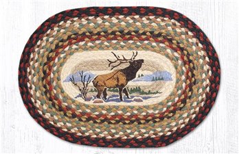 Winter Elk Oval Braided Placemat 13"x19"