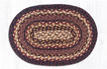 Black Cherry/Chocolate/Cream Jute Braided Placemat 13"x19"