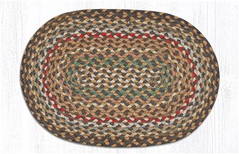 Fir/Ivory Jute Braided Placemat 13"x19"