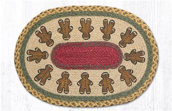 Gingerbread Men Oval Braided Placemat 13"x19"