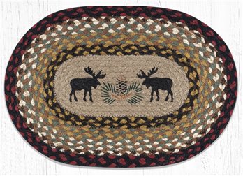 Black Moose Oval Braided Placemat 13"x19"