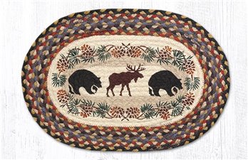 Bear/Moose Oval Braided Placemat 13"x19"