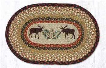 Moose/Pinecone Oval Braided Placemat 13"x19"