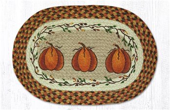Harvest Pumpkin Oval Braided Placemat 13"x19"
