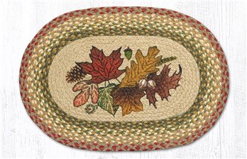 Autumn Leaves Oval Braided Placemat 13"x19"