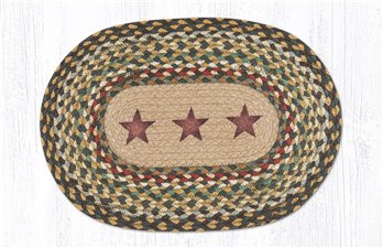 Gold Stars Oval Braided Placemat 13"x19"