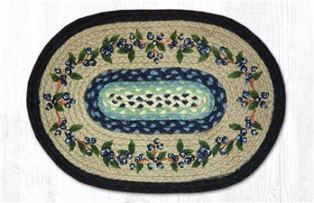 Blueberry Vine Oval Braided Placemat 13"x19"