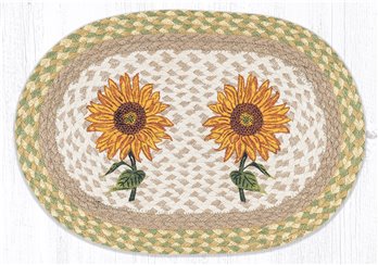 Sunflowers Oval Braided Placemat 13"x19"