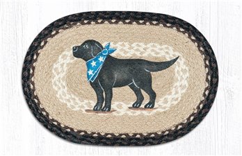 Black Lab Oval Braided Placemat 13"x19"