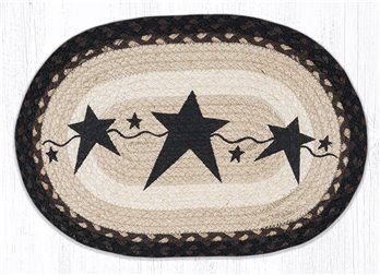 Primitive Star Black Oval Braided Placemat 13"x19"