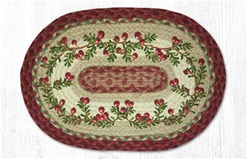 Cranberries Oval Braided Placemat 13"x19"