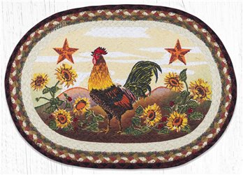 Morning Rooster Oval Braided Placemat 13"x19"