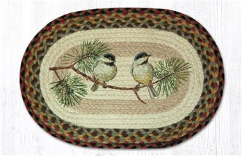Chickadee Oval Braided Placemat 13"x19"