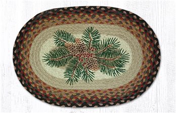 Pinecone Red Berry Oval Braided Placemat 13"x19"
