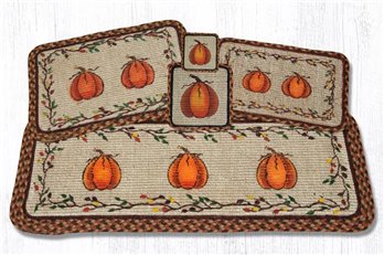 Harvest Pumpkin Wicker Weave Braided Placemat 13"x19"