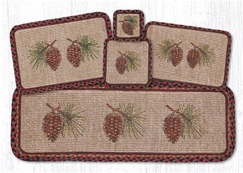 Pinecone Wicker Weave Braided Placemat 13"x19"
