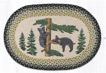 Bear Cubs Oval Braided Rug 20"x30"