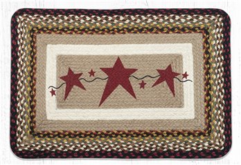 Primitive Stars Burgundy Rectangular Braided Rug 20"x30"