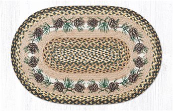 Needles & Cones Oval Braided Rug 20"x30"