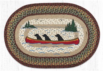 Labs in Canoe Oval Braided Rug 20"x30"