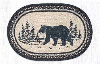 Bear Silhouette Oval Braided Rug 20"x30"