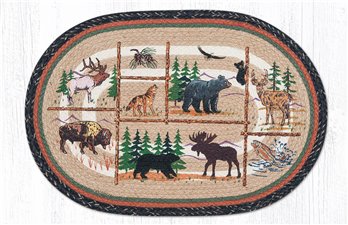 Lodge Animals Oval Braided Rug 20"x30"