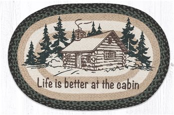 Life Is Better At The Cabin Oval Braided Rug 20"x30"