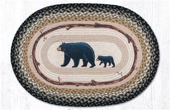 Mama & Baby Bear Oval Braided Rug 20"x30"