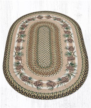 Needles & Cones Oval Braided Rug 3'x5'