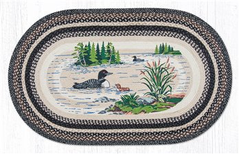 Loons Oval Braided Rug 3'x5'