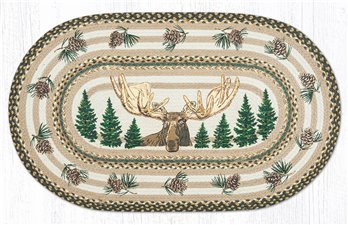 Bull Moose Oval Braided Rug 27"x45"