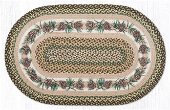 Needles & Cones Oval Braided Rug 27"x45"