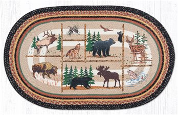 Lodge Animals Oval Braided Rug 27"x45"