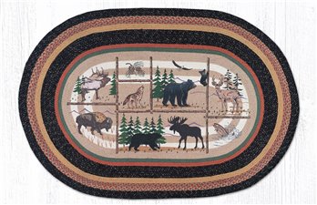 Lodge Animals Oval Braided Rug 3'x5'