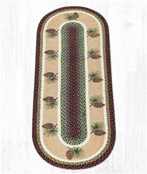 Pinecone Oval Braided Rug 2'x6'