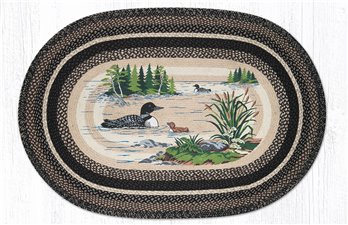 Loons Oval Braided Rug 4'x6'