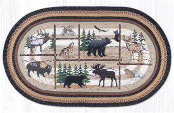 Lodge Animals Oval Braided Rug 4'x6'