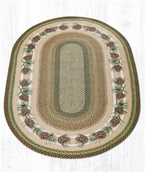 Needles & Cones Oval Braided Rug 5'x8'