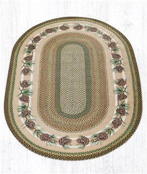 Needles & Cones Oval Braided Rug 5'x8'
