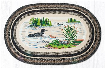 Loons Oval Braided Rug 5'x8'