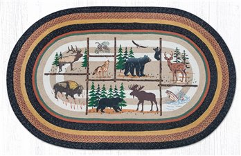 Lodge Animals Oval Braided Rug 5'x8'