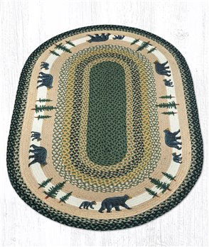 Bear Timbers Oval Braided Rug 5'x8'