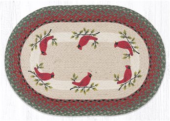 Holly Cardinal Oval Braided Rug 20"x30"