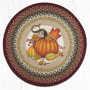 Autumn Pumpkin Round Braided Rug 27"x27"