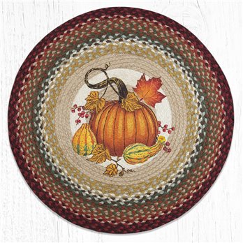 Autumn Pumpkin Round Braided Rug 27"x27"