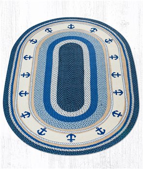 Anchor Oval Braided Rug 5'x8'