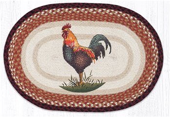 Rustic Rooster Oval Braided Rug 20"x30"