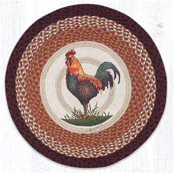 Rustic Rooster Round Braided Rug 27"x27"