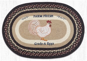 Farmhouse Chicken Oval Braided Rug 20"x30"